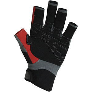 Crewsaver marinaio PRO Breve Finger Gloves Grigio / Rosso 6324
